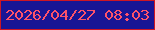 文字の大きさ：1、枠の色：ce1624、背景の色：191595、文字の色：fd536a 無料ブログパーツのブログ時計