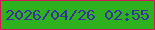 文字の大きさ：3、枠の色：ce1957、背景の色：2fb01e、文字の色：37329f 無料ブログパーツのブログ時計