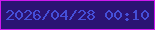 文字の大きさ：4、枠の色：ce19ee、背景の色：2b1373、文字の色：454fd8 無料ブログパーツのブログ時計