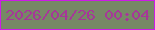 文字の大きさ：1、枠の色：ce1ae7、背景の色：778866、文字の色：a63798 無料ブログパーツのブログ時計