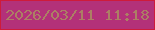 文字の大きさ：3、枠の色：ce1b3b、背景の色：b33179、文字の色：ac7f64 無料ブログパーツのブログ時計