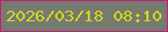 文字の大きさ：1、枠の色：ce1b73、背景の色：747b70、文字の色：d3d81f 無料ブログパーツのブログ時計