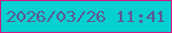 文字の大きさ：3、枠の色：ce1c82、背景の色：06d0d1、文字の色：5c5893 無料ブログパーツのブログ時計
