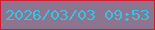 文字の大きさ：3、枠の色：ce1d32、背景の色：8d748f、文字の色：37c3e3 無料ブログパーツのブログ時計