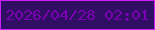 文字の大きさ：3、枠の色：ce1efb、背景の色：300e63、文字の色：7c01b3 無料ブログパーツのブログ時計