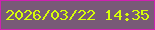 文字の大きさ：5、枠の色：ce22b0、背景の色：785a77、文字の色：d7ff08 無料ブログパーツのブログ時計