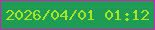 文字の大きさ：3、枠の色：ce22bc、背景の色：1f9c54、文字の色：a8e522 無料ブログパーツのブログ時計