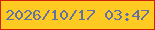 文字の大きさ：5、枠の色：ce2308、背景の色：ffcb23、文字の色：6170a5 無料ブログパーツのブログ時計