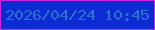 文字の大きさ：3、枠の色：ce25e0、背景の色：0c2bd3、文字の色：326fd2 無料ブログパーツのブログ時計