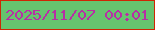 文字の大きさ：3、枠の色：ce2603、背景の色：66c46e、文字の色：b82ea5 無料ブログパーツのブログ時計
