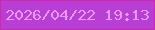 文字の大きさ：3、枠の色：ce27a8、背景の色：b73fd5、文字の色：eb9af4 無料ブログパーツのブログ時計