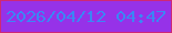 文字の大きさ：1、枠の色：ce2876、背景の色：9632e8、文字の色：3b86f5 無料ブログパーツのブログ時計