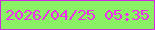 文字の大きさ：1、枠の色：ce2ae0、背景の色：8bf164、文字の色：f12df1 無料ブログパーツのブログ時計