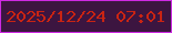 文字の大きさ：4、枠の色：ce2ae3、背景の色：3c1540、文字の色：c92413 無料ブログパーツのブログ時計