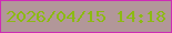 文字の大きさ：4、枠の色：ce2cb4、背景の色：b29799、文字の色：8cba12 無料ブログパーツのブログ時計