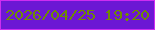 文字の大きさ：4、枠の色：ce2cf1、背景の色：6c17d4、文字の色：6e8c02 無料ブログパーツのブログ時計