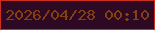 文字の大きさ：1、枠の色：ce2d1e、背景の色：2d0924、文字の色：864010 無料ブログパーツのブログ時計