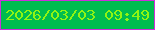 文字の大きさ：4、枠の色：ce2fdb、背景の色：00bd4f、文字の色：90f413 無料ブログパーツのブログ時計