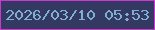 文字の大きさ：2、枠の色：ce36d4、背景の色：343962、文字の色：7fafd1 無料ブログパーツのブログ時計