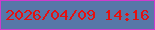 文字の大きさ：2、枠の色：ce3ccd、背景の色：5777a8、文字の色：e61010 無料ブログパーツのブログ時計