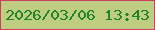 文字の大きさ：4、枠の色：ce3d62、背景の色：becd7f、文字の色：1f842a 無料ブログパーツのブログ時計