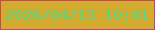 文字の大きさ：5、枠の色：ce4166、背景の色：d3ac2f、文字の色：54d883 無料ブログパーツのブログ時計