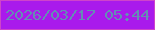 文字の大きさ：3、枠の色：ce44ca、背景の色：a91aec、文字の色：648eb4 無料ブログパーツのブログ時計