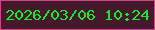文字の大きさ：5、枠の色：ce4784、背景の色：46182c、文字の色：11ec2a 無料ブログパーツのブログ時計