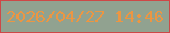 文字の大きさ：5、枠の色：ce4847、背景の色：91a290、文字の色：eb9643 無料ブログパーツのブログ時計