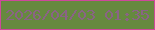 文字の大きさ：4、枠の色：ce489b、背景の色：66893f、文字の色：8a6385 無料ブログパーツのブログ時計