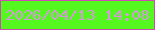 文字の大きさ：3、枠の色：ce49b4、背景の色：55f81e、文字の色：d598db 無料ブログパーツのブログ時計