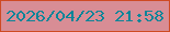 文字の大きさ：5、枠の色：ce4a23、背景の色：d88d95、文字の色：0a8599 無料ブログパーツのブログ時計