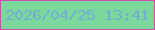 文字の大きさ：3、枠の色：ce4db1、背景の色：7bd79b、文字の色：72b0d3 無料ブログパーツのブログ時計