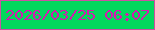 文字の大きさ：3、枠の色：ce50a3、背景の色：03d85d、文字の色：d519af 無料ブログパーツのブログ時計