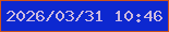 文字の大きさ：1、枠の色：ce531a、背景の色：0d28d0、文字の色：cbb9df 無料ブログパーツのブログ時計