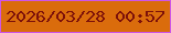 文字の大きさ：1、枠の色：ce55e6、背景の色：da6c0c、文字の色：7d110a 無料ブログパーツのブログ時計