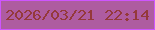 文字の大きさ：1、枠の色：ce55fe、背景の色：ae5ca0、文字の色：94393b 無料ブログパーツのブログ時計
