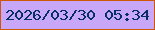 文字の大きさ：4、枠の色：ce5706、背景の色：c8a7f8、文字の色：063065 無料ブログパーツのブログ時計