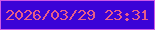 文字の大きさ：3、枠の色：ce59e7、背景の色：3c03d7、文字の色：e75d88 無料ブログパーツのブログ時計