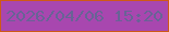 文字の大きさ：4、枠の色：ce5a16、背景の色：a847af、文字の色：686396 無料ブログパーツのブログ時計