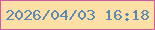 文字の大きさ：1、枠の色：ce5a9f、背景の色：fedfa6、文字の色：5b89b4 無料ブログパーツのブログ時計