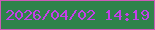 文字の大きさ：5、枠の色：ce5ab8、背景の色：2f834a、文字の色：c43fe9 無料ブログパーツのブログ時計