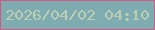文字の大きさ：2、枠の色：ce5b85、背景の色：7facb0、文字の色：bcceb3 無料ブログパーツのブログ時計