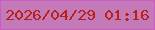 文字の大きさ：4、枠の色：ce5bc3、背景の色：c47ab9、文字の色：b92016 無料ブログパーツのブログ時計