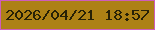 文字の大きさ：4、枠の色：ce5dba、背景の色：ad8115、文字の色：272106 無料ブログパーツのブログ時計