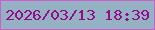 文字の大きさ：4、枠の色：ce5eca、背景の色：95b1c4、文字の色：940c87 無料ブログパーツのブログ時計