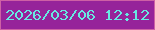 文字の大きさ：4、枠の色：ce60a5、背景の色：96239a、文字の色：67e9e2 無料ブログパーツのブログ時計