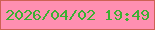 文字の大きさ：2、枠の色：ce6153、背景の色：ff8fb1、文字の色：3bb032 無料ブログパーツのブログ時計