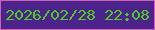 文字の大きさ：2、枠の色：ce61ba、背景の色：4b238b、文字の色：4fca26 無料ブログパーツのブログ時計