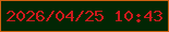 文字の大きさ：2、枠の色：ce6211、背景の色：022604、文字の色：ce1a1d 無料ブログパーツのブログ時計